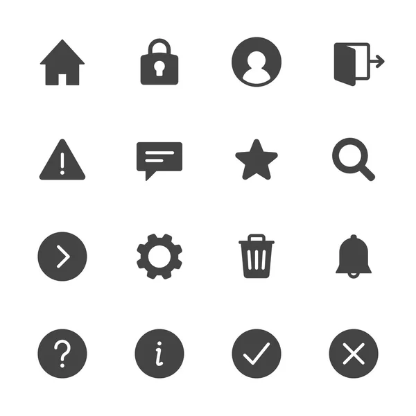 Grundlegende Symbole für die Benutzeroberfläche — Stockvektor