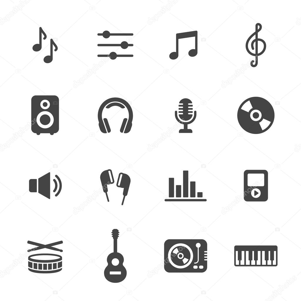 Imágenes iconos musica iconos de musica — Vector de stock ©