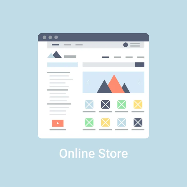 Tienda online Wireframe — Archivo Imágenes Vectoriales