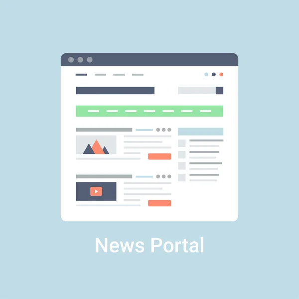 Portale notizie Wireframe — Vettoriale Stock