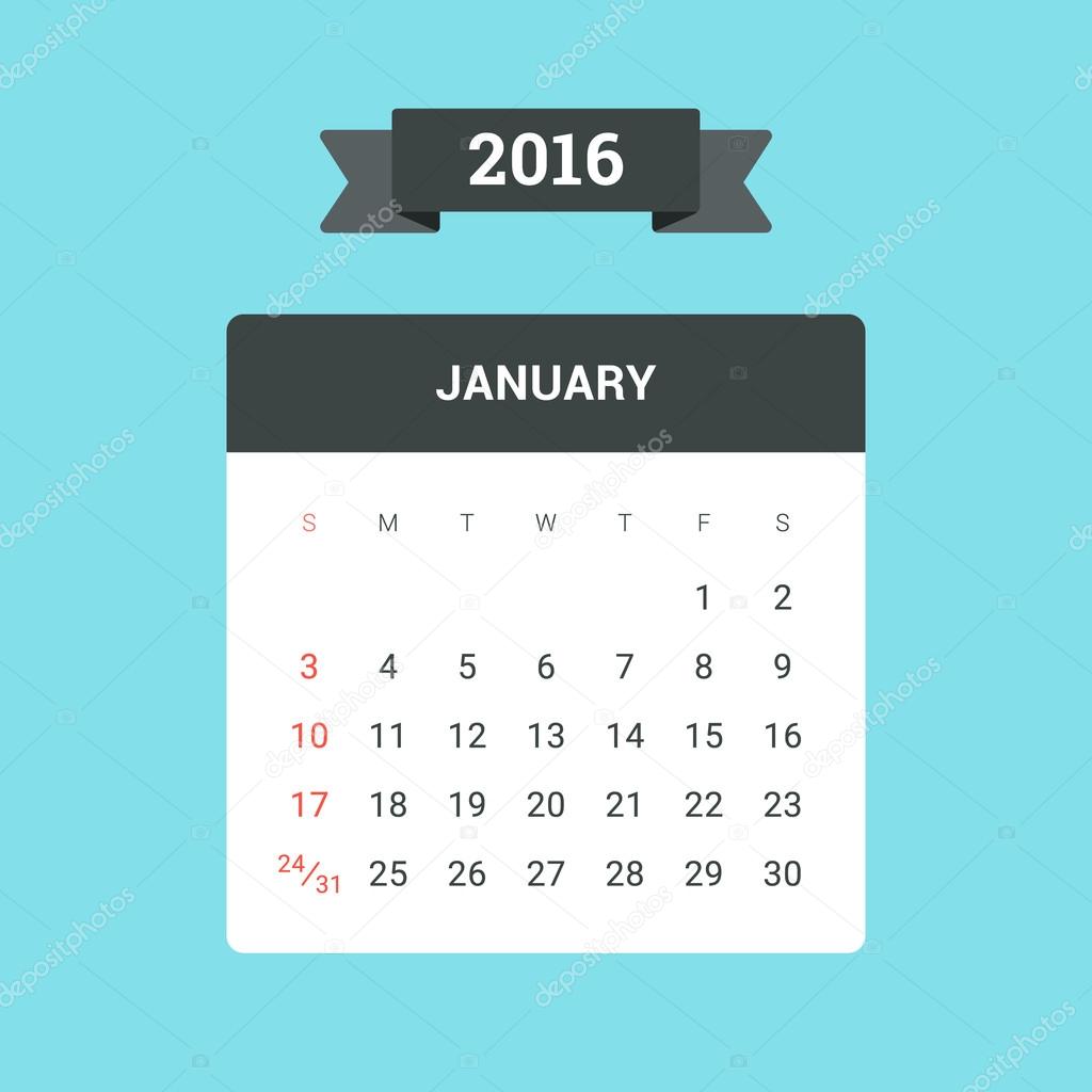 January 2016 Calendar