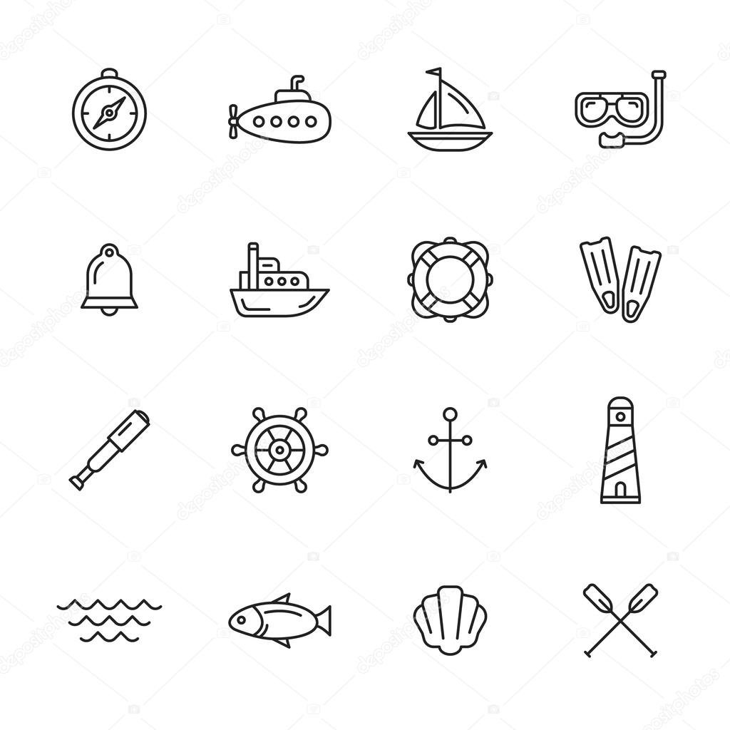 Nautical Line Icons