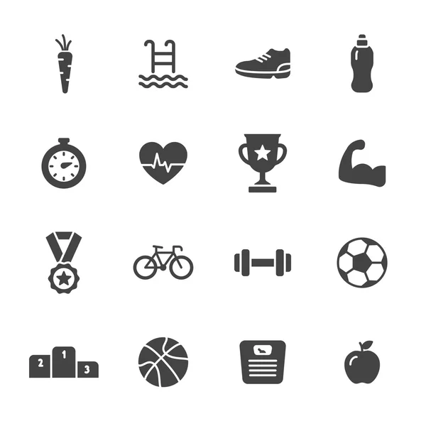 Sport Solid Icons — Stock Vector