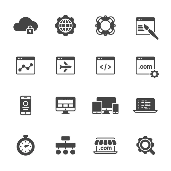 Website ontwikkeling iconen — Stockvector