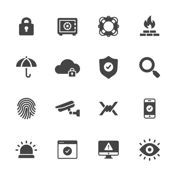 Iconos de protección y seguridad — Vector de stock