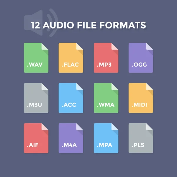 stock vector Audio File Formats