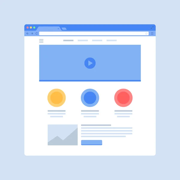 Webseite im Browserfenster — Stockvektor
