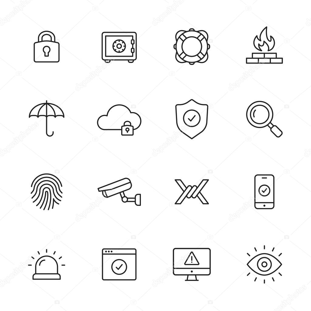 Security Line Icons