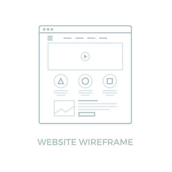 Ligne Site Web Wireframe — Image vectorielle
