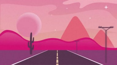 Popüler tatil yerlerinin animasyonları çöl otoyolu, güneşli plaj, gece New York şehri, Özgürlük Heykeli ve Japonya dahil olmak üzere popüler tatil yerlerinin animasyonları..