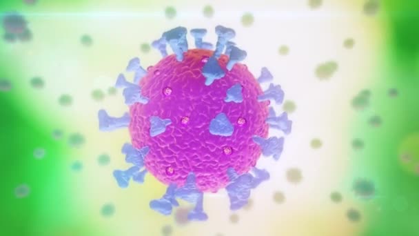 ゆっくりと回転するウイルスの3Dレンダリング — ストック動画