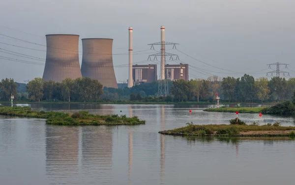 Torres Refrigeração Central Eléctrica Clauscentrale Cidade Maasbracht Países Baixos — Fotografia de Stock