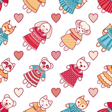 Hayvanlar seamless modeli. Vektör çizim. 