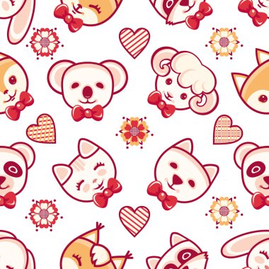 Hayvanlar seamless modeli. Vektör çizim. 