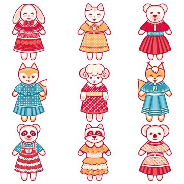 Sevimli koyun. Beyaz arka plan üzerinde vektör çizim. 