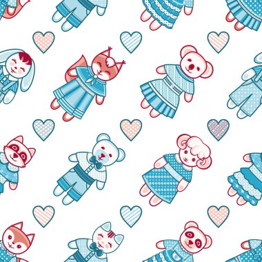 Hayvanlar seamless modeli. Vektör çizim. 