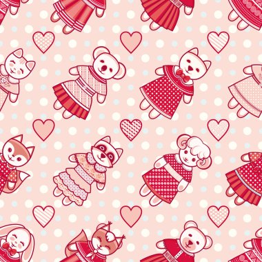 Hayvanlar seamless modeli. Vektör çizim. 