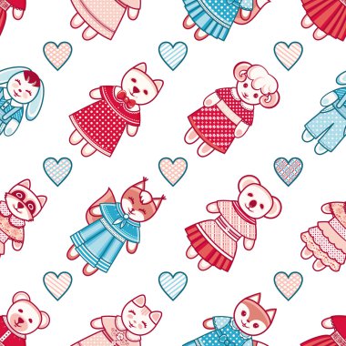 Hayvanlar seamless modeli. Vektör çizim. 