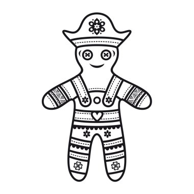 Zencefilli kurabiye adam. vektör çizim