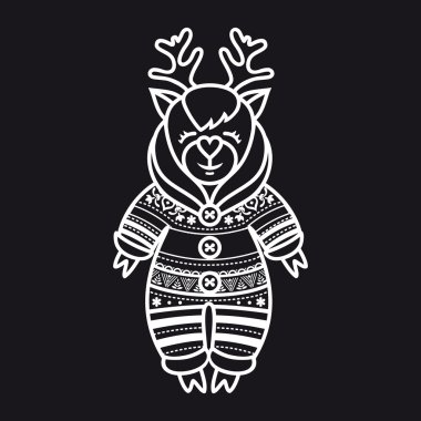 Noel geyiği. vektör çizim