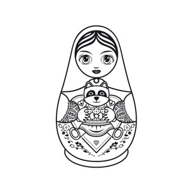 Matryoshka. Rus Halk Matruşka oyuncağı. Babushka bebek.