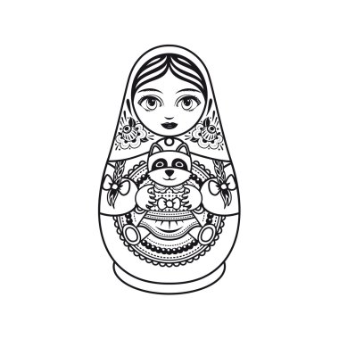 Matryoshka. Rus Halk Matruşka oyuncağı. Babushka bebek.