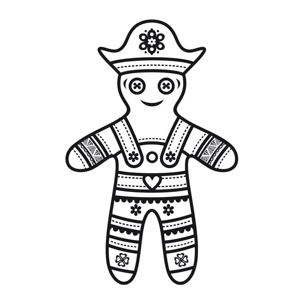 Gingerbread man. Vector illustration — Stock Vector