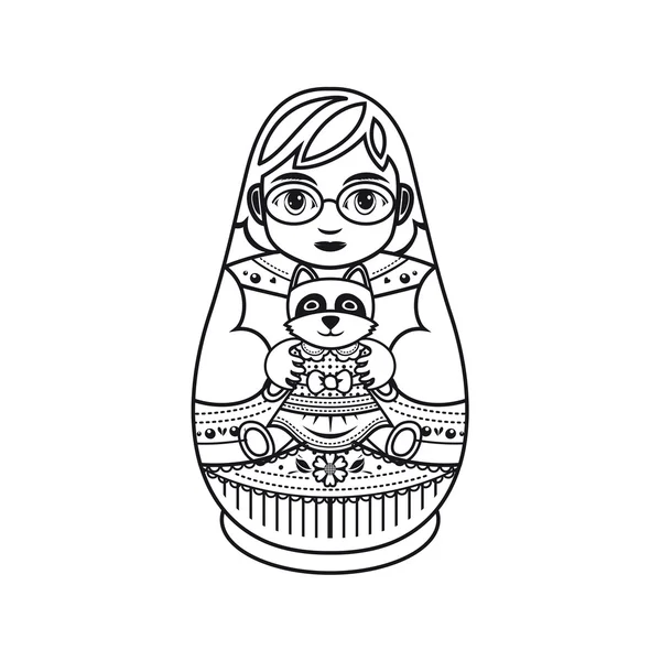 Matryoshka. Rus Halk Matruşka oyuncağı. Babushka bebek.