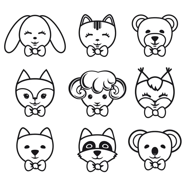 Hediye etiketleri ile sevimli hayvanlar.