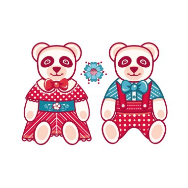 sevimli panda. vektör çizim 