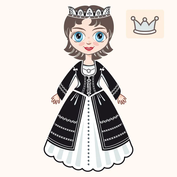 Petite princesse. Vêtements historiques . — Image vectorielle