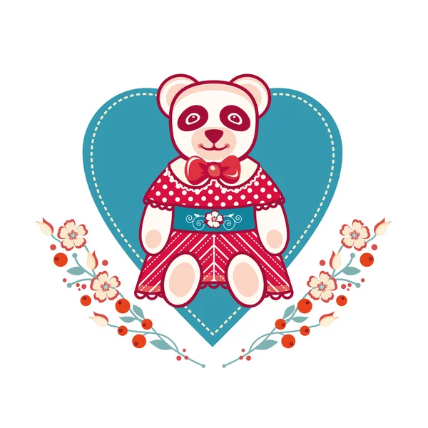 Lindo Panda. Ilustración vectorial — Vector de stock