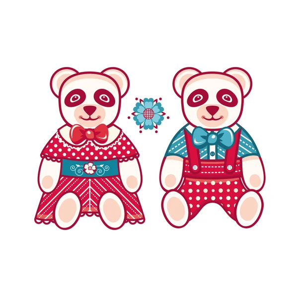 Söta panda. vektor illustration — Stock vektor