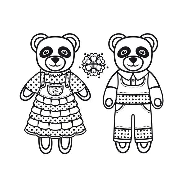 Mignon Panda. Illustration vectorielle — Image vectorielle