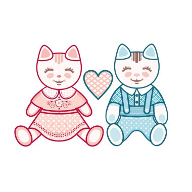 Sevimli kedi yavruları. Vektör çizimi