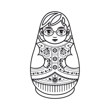 Matryoshka. Rus Halk Matruşka oyuncağı. Babushka bebek. 