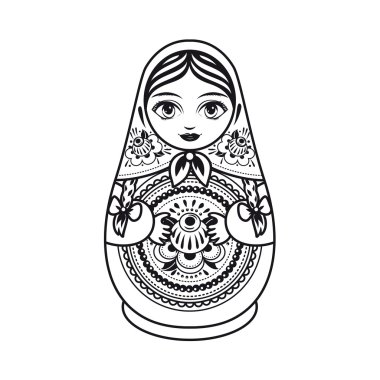 Matryoshka. Rus Halk Matruşka oyuncağı. Babushka bebek. 