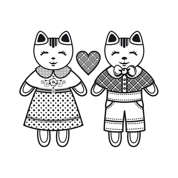 Lindos gatitos. Niños y niñas . — Vector de stock