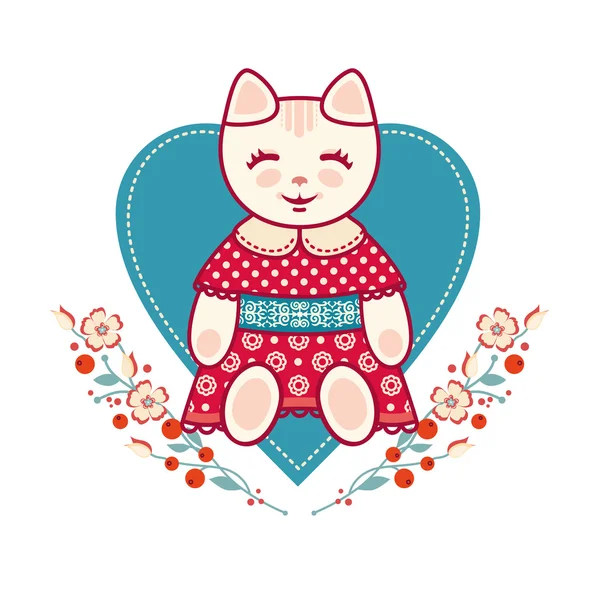 Lindos gatitos. Ilustración vectorial sobre fondo blanco . — Vector de stock