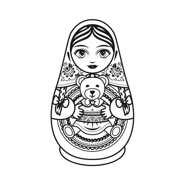 Matryoshka. Rus Halk Matruşka oyuncağı. Babushka bebek.