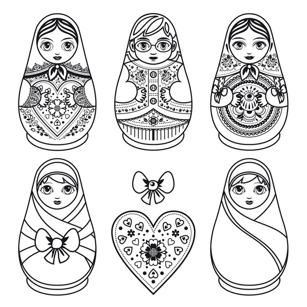 Matryoshka. Rus Halk Matruşka oyuncağı. Babushka bebek.