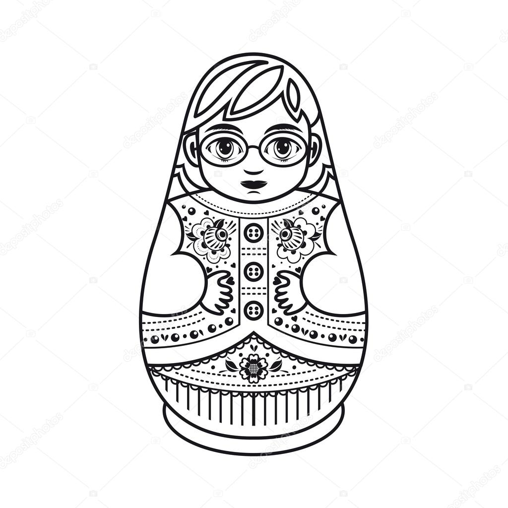 Matryoshka Muñeca de anidación popular rusa Muñeca de stock illustration matryoshka russian folk nesting doll