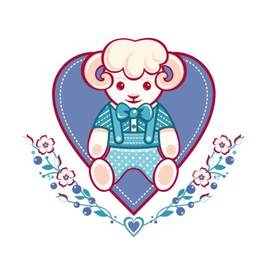 Sevimli koyun. Tebrik kartları, davetiye oluşturmak için en iyi.