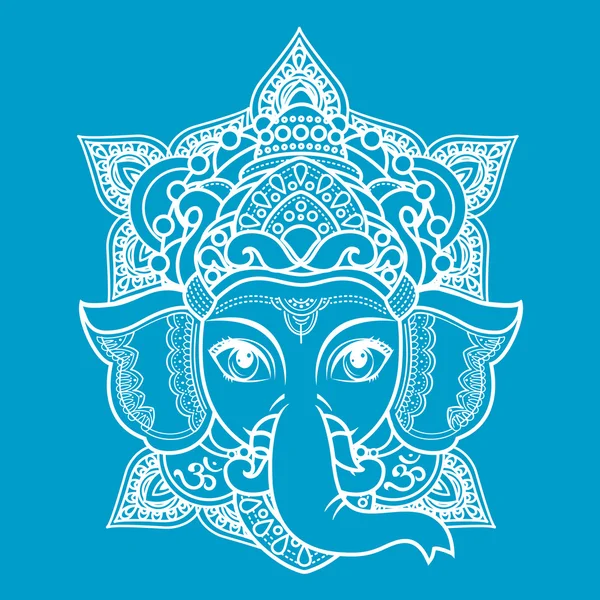 Testa di elefante indù Dio Signore Ganesh . — Vettoriale Stock