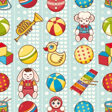 Çocuk seamless modeli. Vektör çizim. 