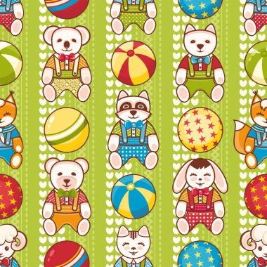 Seamless modeli. Çocukların oyuncakları. Vektör çizim.