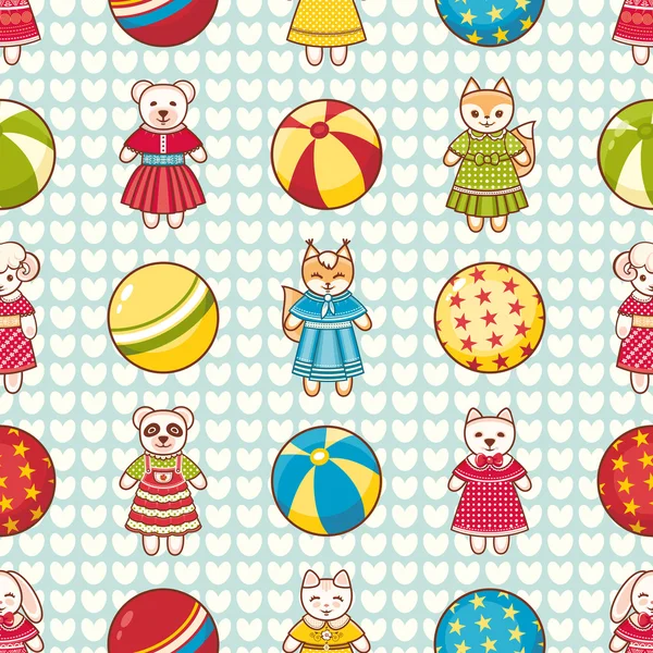 Seamless pattern. Children's toys. Vector illustration. — Stock Vector