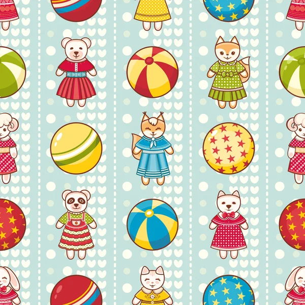 Seamless modeli. Çocukların oyuncakları. Vektör çizim.