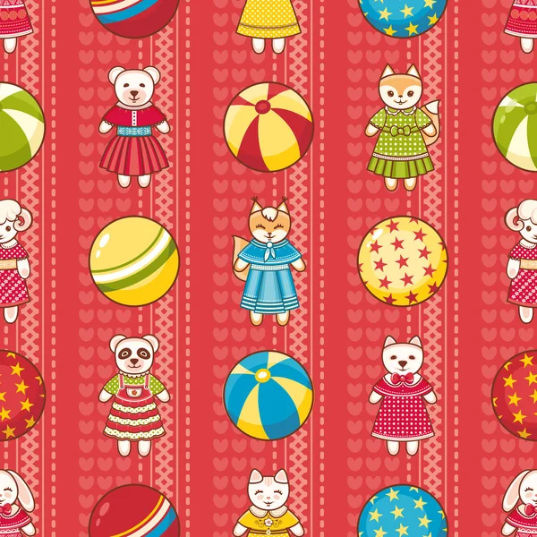 Seamless modeli. Çocukların oyuncakları. Vektör çizim.