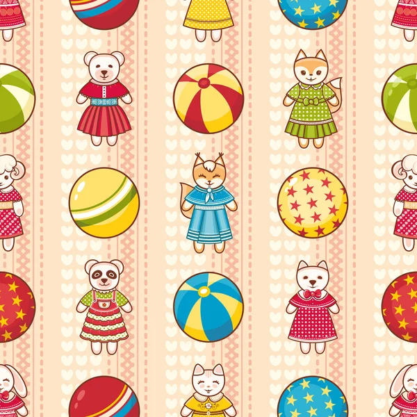 Seamless pattern. Children's toys. Vector illustration. — Stock Vector